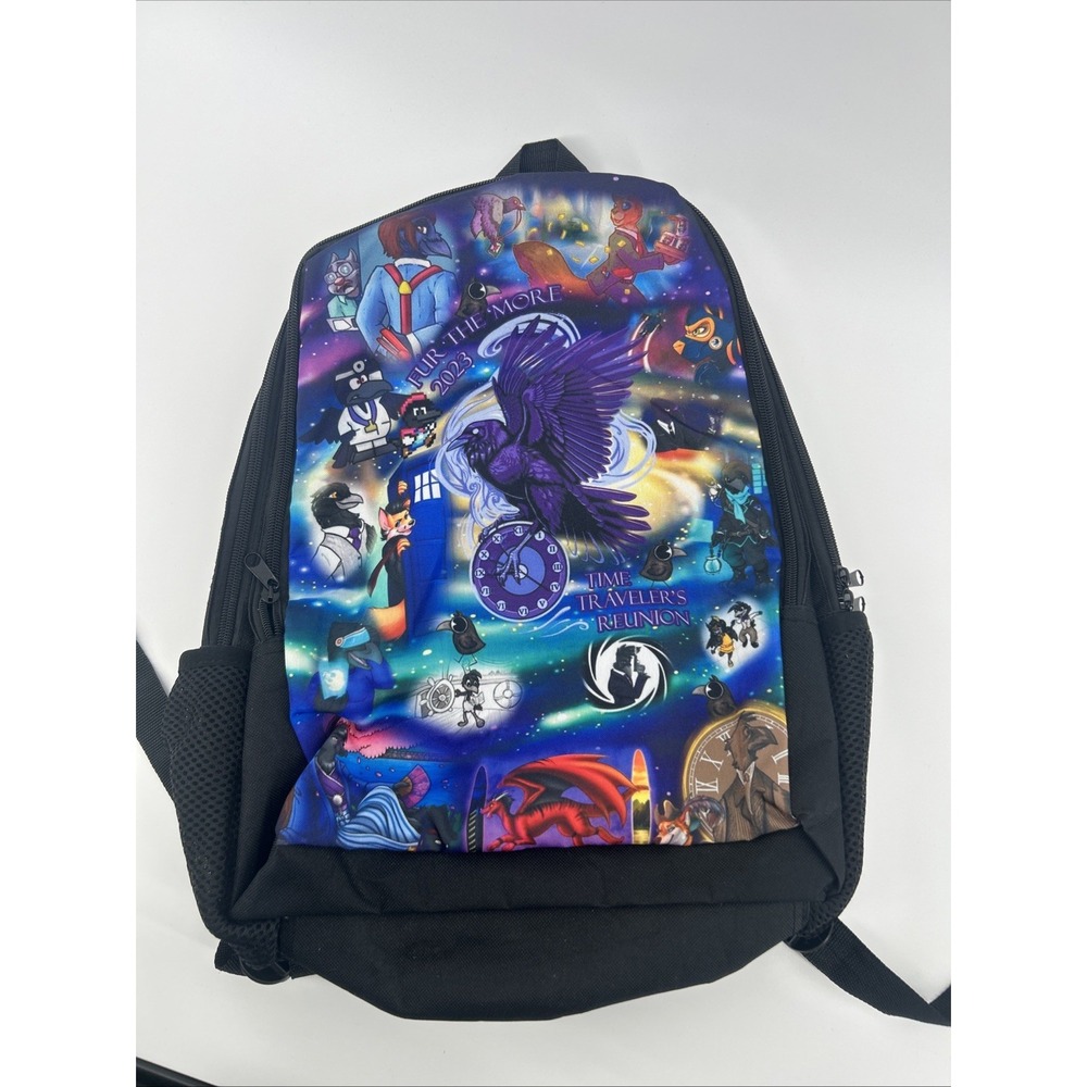 FUR THE MORE 2023 Furry Convention Time Traveler's Reunion Galaxy Backpack NWOT